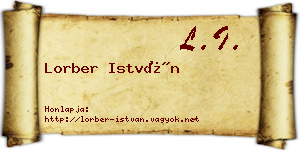 Lorber István névjegykártya